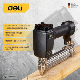 Пневматический нейлер гвоздезабивной пистолет DELI DL-QDQ-F30B 4-7 атм вместимость магазина 100 гвоздей длина гвоздей 10-30мм 102986