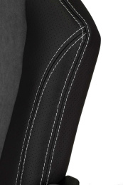 Кресло игровое ZOMBIE Hero, ткань/экокожа, до 120кг, серый