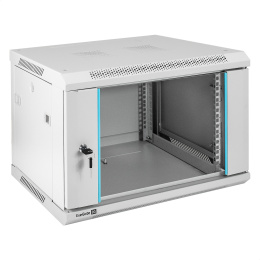 Шкаф телекоммуникационный 19" настенный 6U ExeGate EC-WM-6U.450.G.GREY (19”, 6U, 600x450x370mm (ШхГхВ), передняя дверь закаленное стекло, съемные боковые панели, пыле- и влагозащита IP23, светло-серый RAL 7035) EX298599RUS