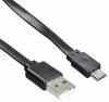 Кабель Buro micro USB (m) -  USB (m),  1м,  плоский,  2A,  черный [bhp microusb 1m flat]