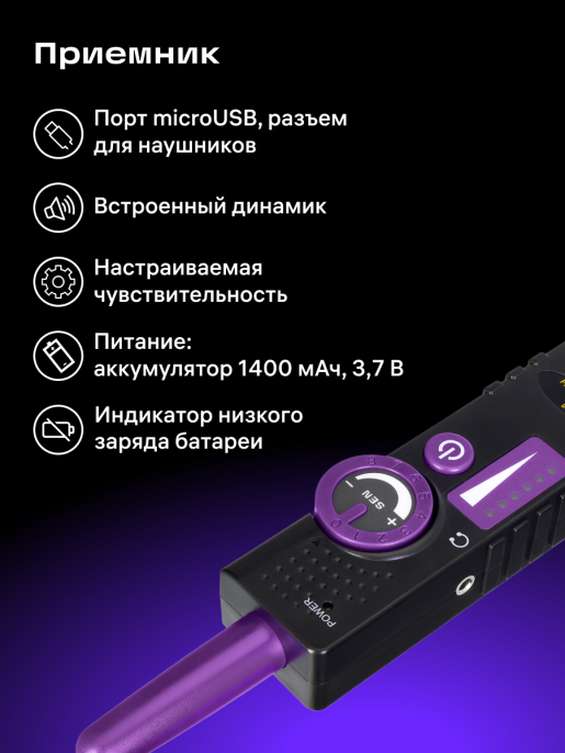 Трассоискатель Ermenrich Ping SM100, фиолетовый
