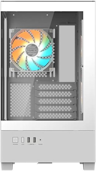 Корпус Gigabyte GB-C201PI белый без БП mATX 6x120mm 3x140mm 2xUSB3.0 audio bott PSU