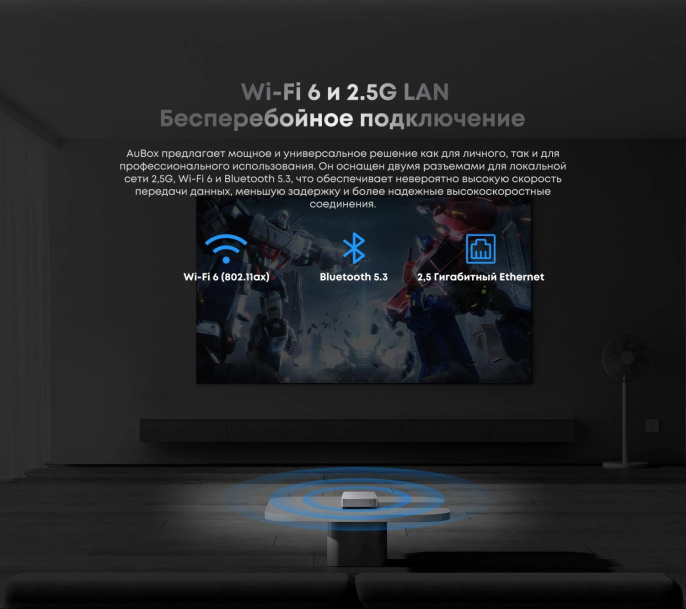 Мини ПК CHUWI AuBox AMD Ryzen 7 8745HS,  DDR5 16ГБ, 512ГБ SSD, AMD Radeon 780M,  Windows 11 Pro,  серебристый и черный