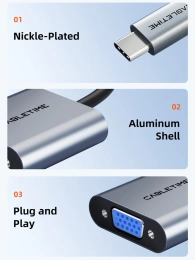 Адаптер CABLETIME CP17A (CT-C160-PU31-CMVGA1-S0.15) 0.15 м, USB-C - VGA