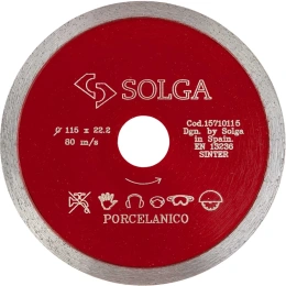 Диск алмазный по керамограниту Solga Diamant HARD CERAMICS сплошной 115мм/22,23 15710115