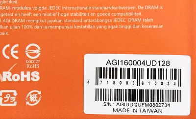 Память DDR3 4Gb 1600MHz AGi AGI160004UD128 UD128 RTL PC4-25600 DIMM 288-pin Ret