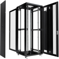 Cabeus ND-05C-42U80/80-BK Шкаф монтажный телекоммуникационный 19" напольный для распределительного и серверного оборудования 42U 800x800x2055mm (ШхГхВ) передняя и задняя перфорированные двери, ручка с замком, цвет черный (RAL 9004)