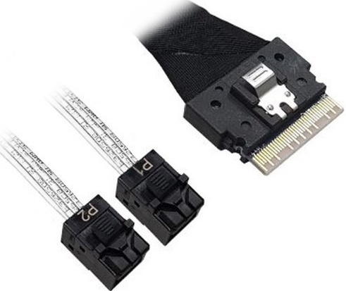 кабель Slimline SASx8 SFF8654 -to- 2 HDmSAS White x4 SFF8643 NVMe Connection , 80cm (DLSL74-8822/A)