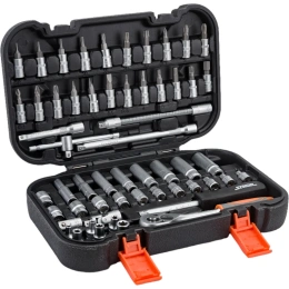 Набор инструментов STHOR 1/4 56 предметов пластиковый кейс 58643