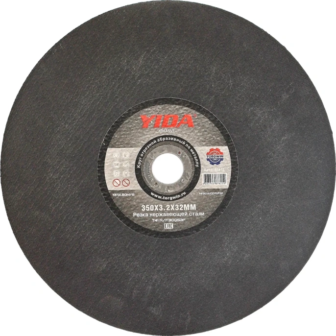 Круг отрезной абразивный по металлу YIDA 350x3.2x32 мм TORGWIN T161812