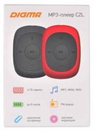 MP3 плеер Digma C2L flash,  4ГБ,  серый