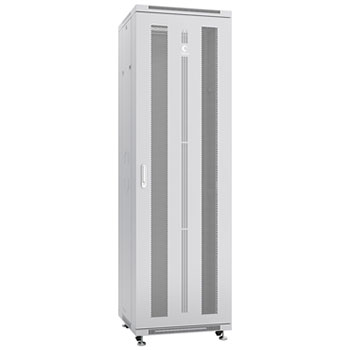 Cabeus ND-05C-42U60/80 Шкаф монтажный телекоммуникационный 19" напольный для распределительного и серверного оборудования 42U 600x800x2055mm (ШхГхВ) передняя и задняя перфорированные двери, ручка с замком, цвет серый (RAL 7035)