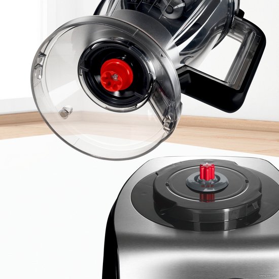 Кухонный комбайн Bosch MC812M844 (1250 Вт, максимальная скорость вращения: 15000 об/мин, объем чаши: 3.9 л, длина шнура питания: 110 см, функции: терки, измельчитель, соковыжималка, блендер)