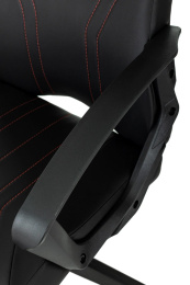 Кресло игровое Zombie 50 черный/красный эко.кожа крестов. пластик пластик черный