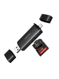 Картридер на два слота UGREEN CM803 (65024) 2-in-1 USB-C - USB-A SD Card Reader. Цвет: черный
