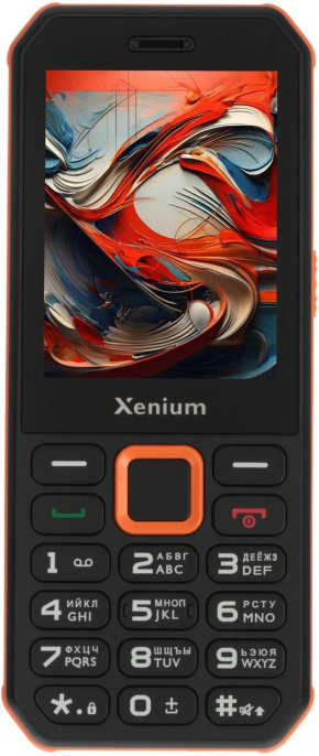Сотовый телефон XENIUM X300,  черный/оранжевый