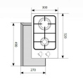 Газовая варочная панель LEX GVS 320 IX,  2 конфорки,  нержавеющая сталь,  серебристый