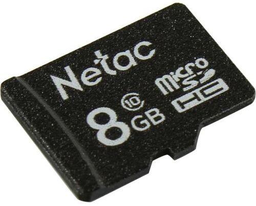 Карта памяти microSDHC NETAC P500 8 ГБ, 80 МБ/с, Class 10, NT02P500STN-008G-S,  1 шт.