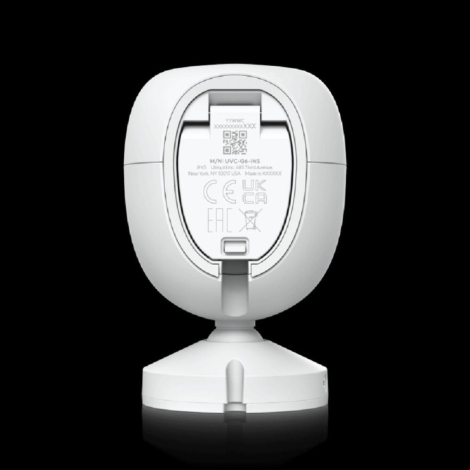 UBIQUITI UVC-G6-INS-W Видеокамера 4K 8MP с Wi-Fi, 30 к/с, 109,9°, Multi-TOPS AI Engine, ИК-подсветка до 6 м, белый