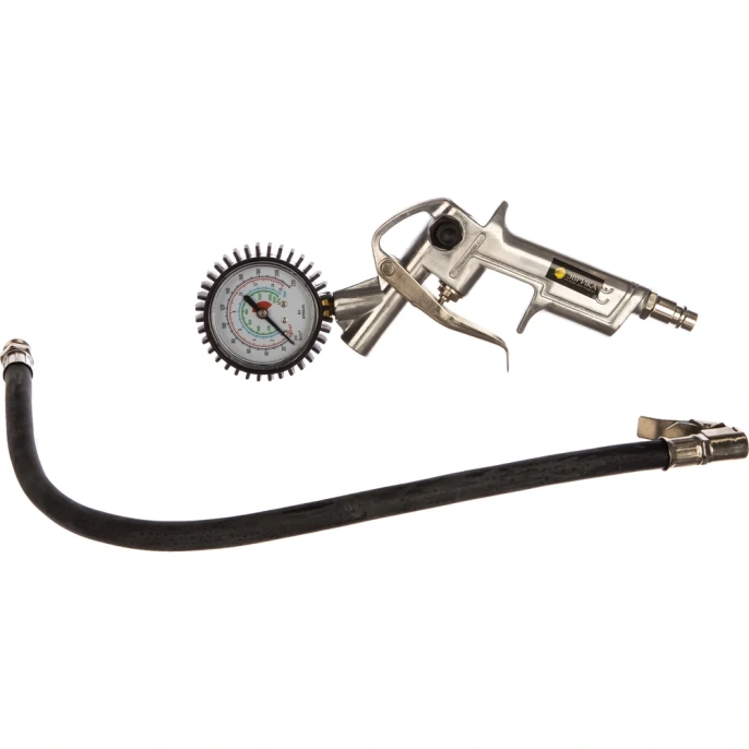 Пистолет для подкачки шин с манометром 8 АТМ металлический корпус ЭВРИКА ER-76101