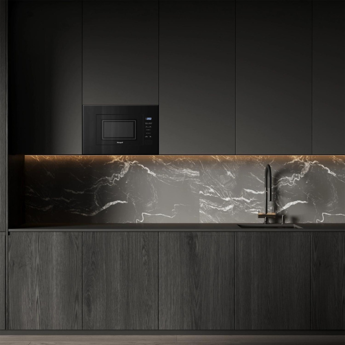 Встраиваемая микроволновая печь WEISSGAUFF HMT-206 Compact, 20л, 700Вт, черный [432897]