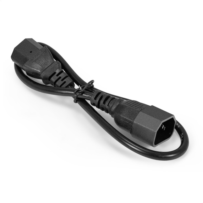 Кабель питания ExeGate Special EC-0.5S-C13- C14/3x0.5 IEC 320 C13 - IEC 320 C14, 3*0.5mm2, CCA, черный, 0.5м EX297753RUS