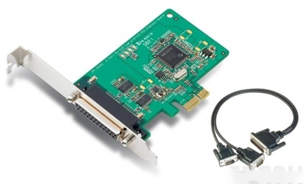 Плата MOXA CP-102EL-DB9M, PCIe, 2 порта RS-232 DB9M , Low Profile, кабель в комплекте