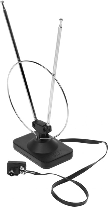 Антенна телевизионная Gal AR-002 2дБ пассивная серебристый каб.:1м