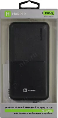 Внешний аккумулятор HARPER PB-10011 Black (2xUSB 2A 10000mAh Li-Pol)