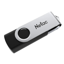 Флешка USB NETAC U505 4ГБ, USB2.0, черный и серебристый [nt03u505n-004g-20bk]