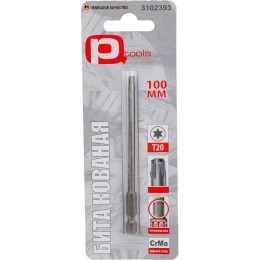 Бита T20, 100 мм, сталь S2, кованая, торсионная, магнит PQTools ЛК-00002958