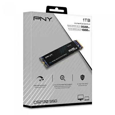Твердотельный накопитель SSD PNY M.2 2280 1TB PNY CS2130 Client SSD M280CS2130-1TB-RB PCIe Gen3x4 with NVMe, 3500/1800, MTBF 2M, 3D M280CS2130-1TB-RB TLC, RTL