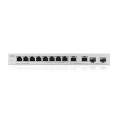 Коммутатор Zyxel XGS1010-12-ZZ0102F (L2) 8x1Гбит/с 2x2.5Гбит/с 2SFP+ неуправляемый