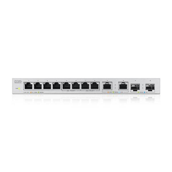Коммутатор Zyxel XGS1010-12-ZZ0102F (L2) 8x1Гбит/с 2x2.5Гбит/с 2SFP+ неуправляемый