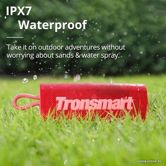 Портативная колонка Tronsmart Trip 10W Grey технология SoundPulse, Bluetooth 5.3, 20 Гц-20 кГц, подсветка, встроенный микрофон, до 20 часоа воспроизведения, IPX7, голосовой помощник
