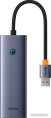 Хаб Baseus BS-OH109 UltraJoy Series 4 порта USBA to USB3.0*3+RJ45*1 Space Grey B0005280A813-01