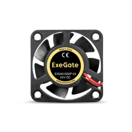 Вентилятор 24В DC ExeGate EX04010S2P-24 (40x40x10 мм, Sleeve bearing (подшипник скольжения), 2pin, 7500RPM, 30dBA) EX295201RUS
