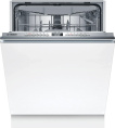 Встраиваемая посудомоечная машина Bosch Serie 4 SMV4HVX03E,  полноразмерная, ширина 59.8см, полновстраиваемая, загрузка 14 комплектов, серебристый