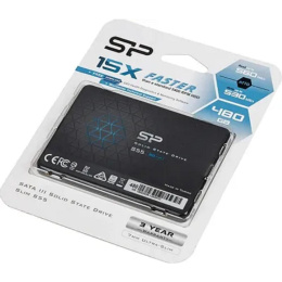 SSD накопитель Silicon Power Slim S55 SP480GBSS3S55S25 480ГБ, 2.5", SATA III, SATA