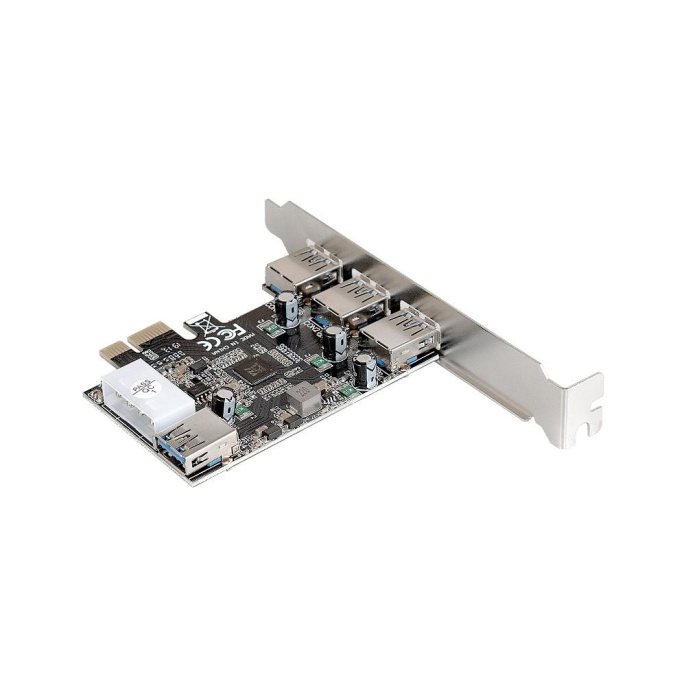 Контроллер ExeGate EXE-367 (PCI-E x1 v2.0, 3*USB3.0 ext. + 1*USB3.0 int., разъем доп.питания, VIA Labs Chipset VL805) EX283720RUS