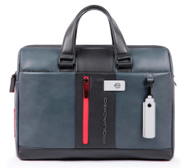 Сумка мужская Piquadro Urban CA3339UB00/GRN с отделением для ноутбука 15.6" серая/черная натур.кожа