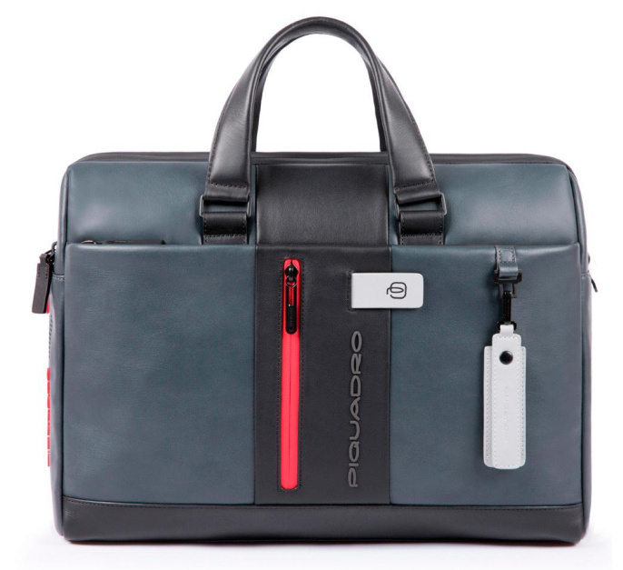 Сумка мужская Piquadro Urban CA3339UB00/GRN с отделением для ноутбука 15.6" серая/черная натур.кожа