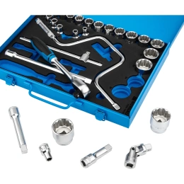 Набор торцевых 12-гранных головок 1/2" NORGAU  29 предметов с аксессуарами ND1929-S836 063792029