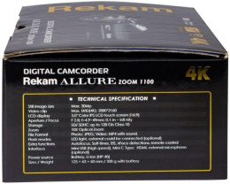 Видеокамера Rekam Allure zoom 1100, черный,  Flash,  ИК-пульт дистанционного управления, Защитная крышка объектива, Кабель USB, Аккумулятор, Мягкий чехол, Ремешок [2503000001]