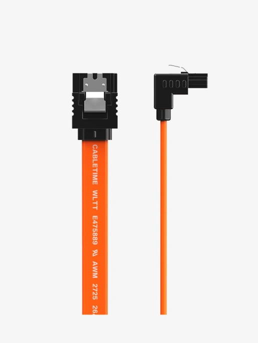 Кабель CABLETIME CAS1E (CT-SATA3R-B0.5) 0.5 м, Orange, SATA 3.0 с прямым углом
