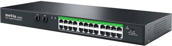Коммутатор Netis P124GC L2 24x1Гбит/с 2SFP 24PoE+ 360W неуправляемый