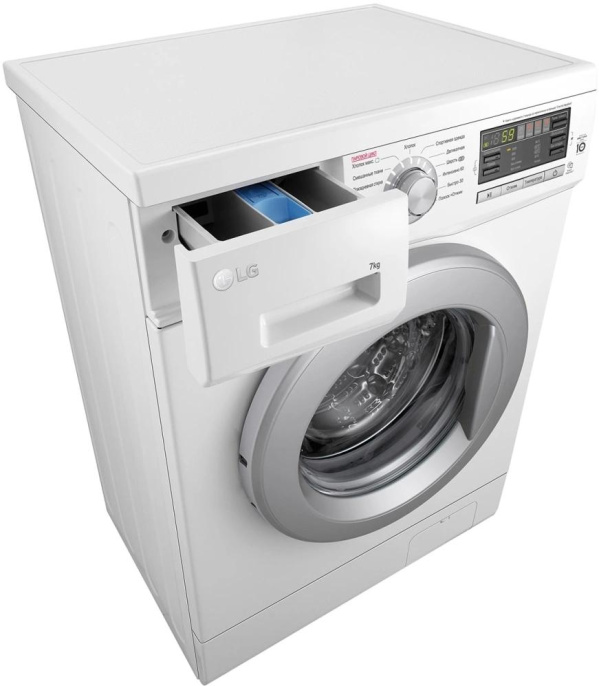 Стиральная машина LG F1296HDS1, с фронтальной загрузкой, 7кг, 1200об/мин, с паром, инверторная