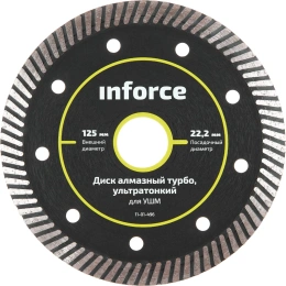 Диск алмазный турбо ультратонкий для УШМ Inforce 11-01-496