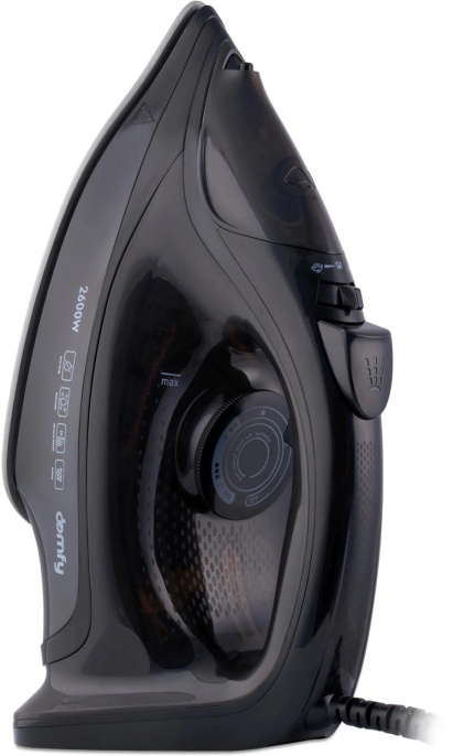 Утюг DOMFY DSB-EI603,  с паровым ударом,  2600Вт,  с автоотключением,  черный