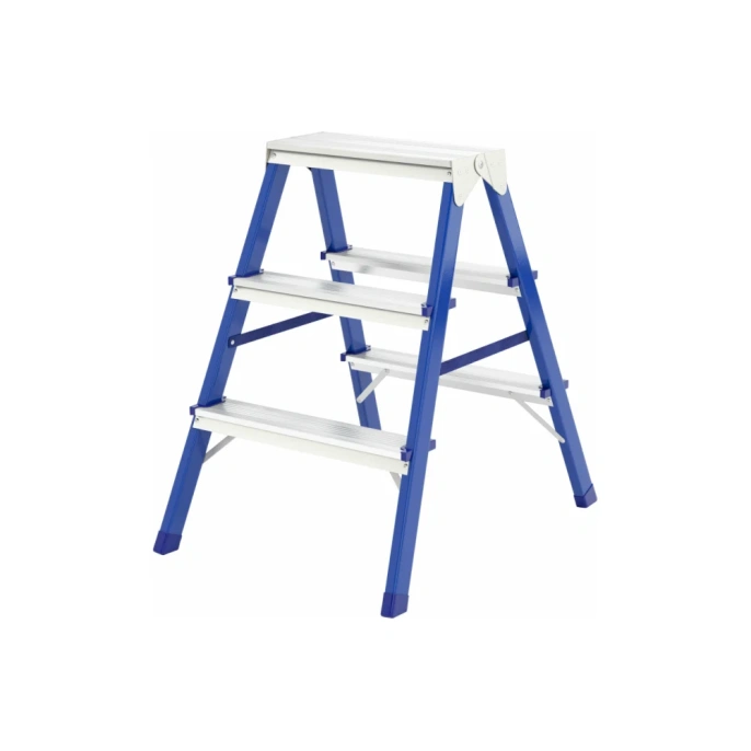 Стальная двусторонняя лестница-стремянка КУРС 3 ступени 65392